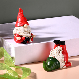 Christmas Resin Gnomes Figurines Nordic Style 3.9in Matte Finish Desktop Decor Living Room Indoor Use Personal Gift - Product Image 3