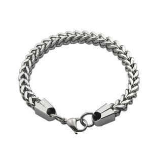 Pulseiras masculinas, braceletes masculinos de aço inoxidável banhado a preto par, acessórios de joias de hip hop - Product Image 4