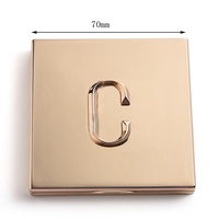 Miroir de poche portable personnalisé de luxe, pliable, double face, couleur or rose, 70x70mm, prix d'usine