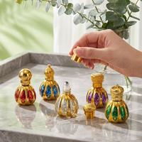 Flacon de parfum en forme d'oignon de 15 ml en gros avec bouchon à vis, carton doré, applicateur à bille pour vaporisateur, flacon bulbeux rechargeable pour Attar