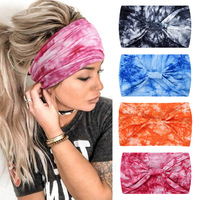 Bandeau teint à la main ultra-large en coton élastique absorbant la transpiration pour femme, idéal pour le yoga et autres articles ménagers divers