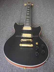 <span class=keywords><strong>Chitarra</strong></span> Elettrica Weifang Rebon a 6 Corde Double Cut LP in Colore Nero Satinato - Product Image 4