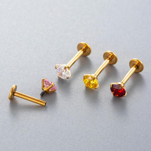 Haute Qualité Vente en Gros Bijoux de Piercing Tendance Titane ASTM F136 G23 Personnalisé Luxe pour Hélix Nez <span class=keywords><strong>Oreille</strong></span> Labret - Product Image 5