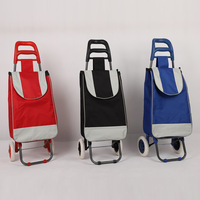 Usine en gros 600D Polyester léger pliant panier 2 roues chariot sac à provisions bagages transport chariot chariot