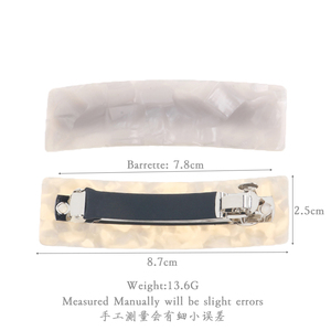 Miairy tóc phụ kiện cellulose acetate Acrylic hình chữ nhật rùa màu tóc barrettes 010215 - Product Image 3