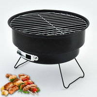 Gril de charbon de bois Portable rond gril de charbon de bois pliable léger pour le camping pique-nique voyage en plein air