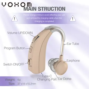 Vhp-1301 produttore di apparecchi acustici ricaricabili di alta qualità amplificatore uditivo BTE