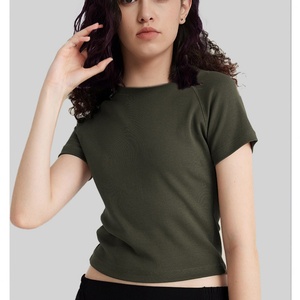 T-shirt de sport d'été personnalisé pour femme, en coton et élasthanne, coupe courte, style Y2K sexy, respirant et écologique, pour un usage décontracté - Product Image 4