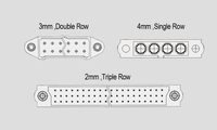 Conector de Cable Rectangular RENHOTEC M80 2+2 Posiciones Macho/Hembra 24-28 AWG+14 AWG 10A, Carcasa PPS, Contacto de Aleación de Cobre para Soldar/Crimpar