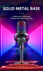 Factory Hot Sale Profesional Rofone Broadcast Youtube Usb Gaming Rgb Portable Microphone Mic With Desktop <b>Stand</b> - Product Image 6