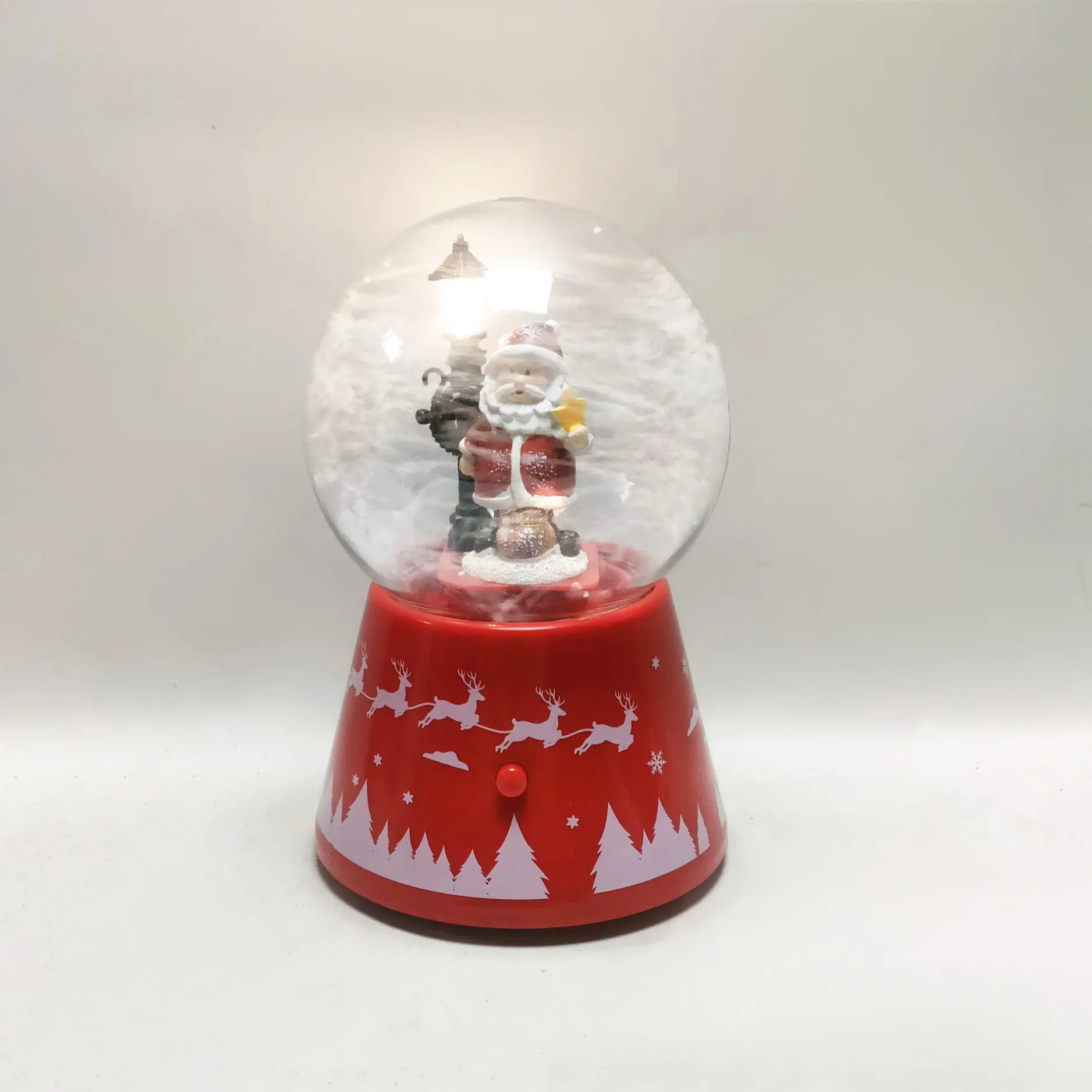 Оптовая продажа рождественской елки Санта зажигает рождественские украшения на заказ снежный шар стеклянные чашки Снежный шар со штормом