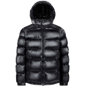 Piumino invernale da <span class=keywords><strong>uomo</strong></span> in pelle verniciata personalizzata di alta qualità con piumino sportivo ispessito alto lucido per <span class=keywords><strong>uomo</strong></span> con cappuccio - Product Image 4