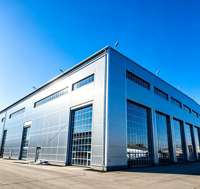 Entrepôt et atelier industriels préfabriqués en acier avec structure en acier à grande portée, conception durable, installation rapide, solutions personnalisables