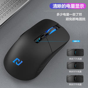 เมาส์ไร้สายนจอร์ด 6 ปุ่ม 2.4G ไฟแบ็คไลท์สีน้ำเงินแบบชาร์จไฟได้สำหรับใช้กับคอมพิวเตอร์ในสำนักงาน - Product Image 2