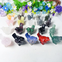 Prix de gros 50mm mélange naturel cristal de quartz pierre de guérison animaux artisanat cristaux oiseau pour la décoration