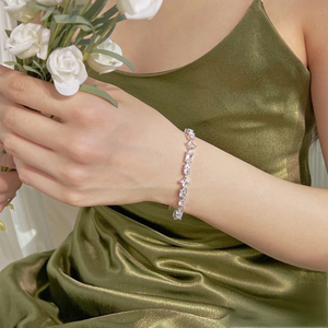 Bracciale <span class=keywords><strong>Tennis</strong></span> Personalizzato in Diamanti Coltivati in Laboratorio 10K 14K 18K VVS Certificato IGI, Catena <span class=keywords><strong>Tennis</strong></span> Unisex con Diamanti CVD HPHT Multiforma - Product Image 4