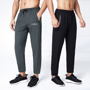Erkek yaz Sweatpants çabuk kuruyan gevşek artı boyutu hafif streç fermuar Fly koşu Sweatpants - Product Image 3