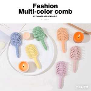 แปรงนวดผมสำหรับเด็กทรงโค้งทำจากพลาสติกสำหรับเด็กมีโลโก้ขนาดมินิ - Product Image 4