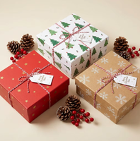 Boîtes en papier alimentaire à fermeture magnétique, écologiques, recyclables, imperméables, haut de gamme, personnalisées pour Noël, impression quadricolore