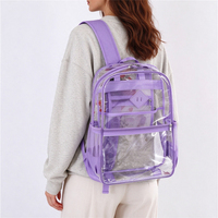 Sac à dos transparent en PVC robuste, approuvé pour les stades, multicolore, pour l'école, le travail, les voyages et les sports