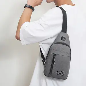 Sac de poitrine antivol pour hommes, sacs à bandoulière chargeur USB paquet à bandoulière école court voyage sacoches sacs à bandoulière en cuir pour hommes