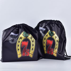 Pochette en satin de soie de luxe en gros avec logo personnalisé, fermeture à cordon, couleur et taille personnalisées, imprimée à l'écran pour emballage cadeau de perruques/casquettes - Product Image 2