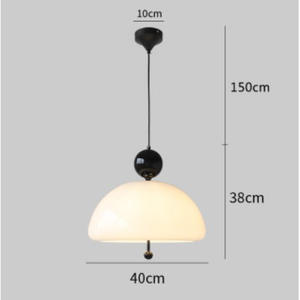 Nouvelle Suspension Nordique Vintage pour Restaurant, Style Wabi-Sabi Français, Postmoderne, en Fer Blanc et Verre, Taille Moyenne, LED Réglable - Product Image 6
