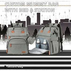 Bolsa de Pañales Personalizada OEM/ODM con Cuna, Mochila de Poliéster con Cambiador, Venta al por Mayor - Product Image 3