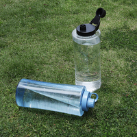 Grande bouteille d'eau en Tritan de demi-gallon sans BPA avec marqueur de temps, cruche d'eau de style sportif, verres de camping, couvercle en plastique silicone
