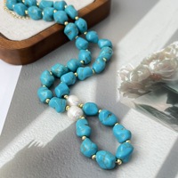 Collier pendentif vintage en cuivre turquoise en forme de boule avec diamant, nouvelle chaîne créative pour femme
