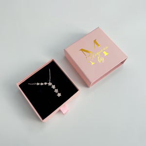 Luxury Pink Jewelry <b>Box</b> Customized Business Logo Earring Ring Drawer <b>Box</b> Custom Necklace Paper Boxes with Your Own Logo Printed - Product Image 2