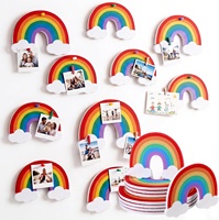 Décorations murales en feutre personnalisées, 12 pièces, tableau d'affichage arc-en-ciel en 3 tailles pour la chambre d'enfant, la chambre à coucher, le salon, la maison, le dortoir