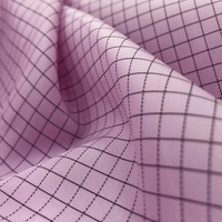 Tissu en tissu ESD antistatique en fibre de carbone polyester 98% polyester + 2% tissu en carbone à grille de 5mm