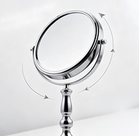 Double Sided Swivel Round Vanity Mirror 3X/5X Magnifying Custom Logo Personalized Metal Bracket Contemporary Home Office Decor