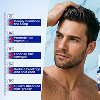 Sérum en spray rafraîchissant pour le cuir chevelu, soin capillaire anti-chute de cheveux à base de plantes biologiques GHK-Cu, marque privée, 50 ml