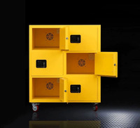 Armoire de stockage de batteries ignifuge et anti-explosion à 6 cellules verrouillable pour véhicules électriques, ordinateurs portables, scooters, ventilateur axial puissant
