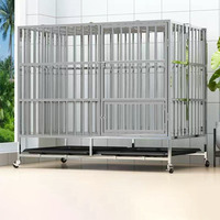Vente en gros Cage pour chien en acier inoxydable 125*75*106cm Cage pour chien pliable Cage pour chien anti-impact avec plateau en plastique au fond