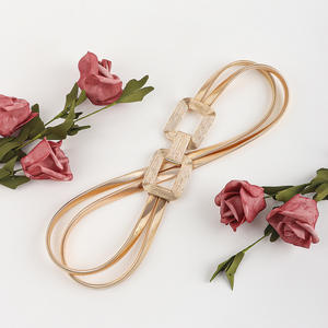 Nuevo Cinturón Elástico Delgado de Metal para Mujer, Cinturón Elástico de Metal con Cadenas Finas para Vestidos de Mujer, Cinturón Corsé <span class=keywords><strong>Dorado</strong></span> de Metal - Product Image 1