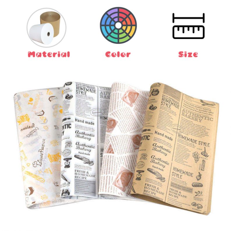 Food Grade Wax Coated Kraft Paper Wrapping Paper for Cookie Bread Milk Packaging Biodegradable and Eco-Friendly