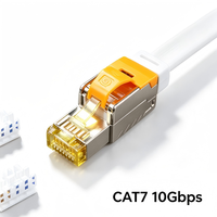 Connecteur modulaire sans outil CAT7 FTP RJ45 8P8C, connecteur cristal à deux pièces en queue d'hirondelle, contacts plaqués or, qualité industrielle
