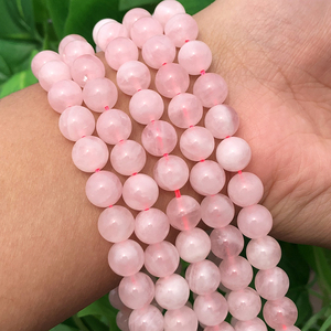 Perline di <span class=keywords><strong>Quarzo</strong></span> <span class=keywords><strong>Rosa</strong></span> Naturale Madagascar A+ Rotonde per Creazione di Gioielli Fai-da-Te, Braccialetti e Collane - Product Image 5