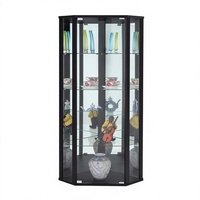 Vitrine moderne en verre trempé avec étagères réglables, design de luxe moderne de haute qualité, meuble de salon à 4 niveaux, bar à domicile