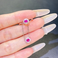 925 Sterling Silver Gold Plated Ruby 4mm Jewelry Set Hypoallergenic Anniversary Luxury Hot Selling Factory Stock OEM ODM