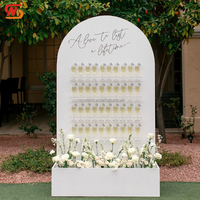 Mur de toile de fond en acrylique blanc lisse pour fête, support mural pour champagne, pour la décoration de mariage