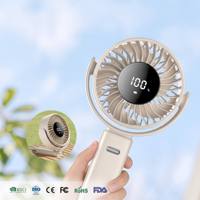 Ventilateur USB portable avec moteur sans balais, affichage numérique, batterie 6000 mAh, commande par bouton, haute vitesse, longue autonomie, faible MOQ