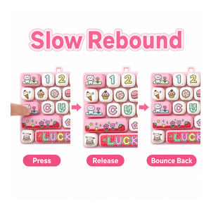 Mini 26 <b>Key</b> Keyboard Fidget Toy Cartoon Clicker Button Stress Relief Pocket Sensory Bag Pendant For Students Kids - Product Image 2