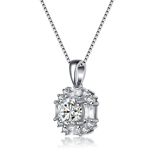 TD Collette Z argento Sterling collana pendente moda con zirconi fiocco di neve - Product Image 2