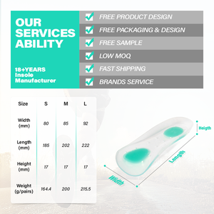 Plantillas de Silicona Médica Suave 3/4 para Aliviar el Dolor de Fascitis Plantar, Espolón Calcáneo, Callosidades y Callos, Masaje Metatarsal - Product Image 6