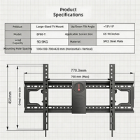 Soporte de Pared Fijo de Hierro Resistente para TV LCD de 65-90 Pulgadas, Certificado RoHS, Color Negro, Marca NB, Uso Comercial, Venta al Por Mayor