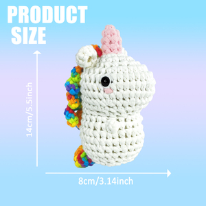 Kit de crochet <span class=keywords><strong>licorne</strong></span> personnalisé pour débutants avec tutoriel vidéo – Apprenez facilement à crocheter – Kits de loisirs créatifs pour débutants – Poupée - Product Image 4